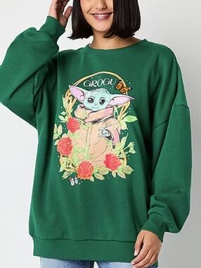 Star Wars Grogu Floral Sweatshirt Size Large